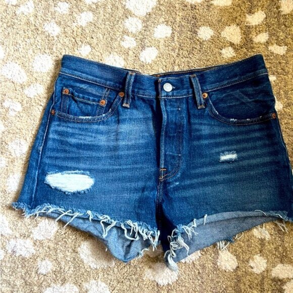 Levi's 501 cut off button fly shorts 27 - Picture 1 of 8